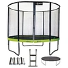 Image de Trampoline de jardin rond 305 cm + filet + échelle + bâche + kit ancrage PUNCHI Vert