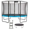 Image de Trampoline de jardin rond 430 cm + filet de sécurité + échelle + bâche de protection | PUNCHI Bleu 430