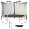 Image de Trampoline de jardin 426 cm + filet de sécurité + échelle + bâche de protection JUMPI Taupe/Vert 430.