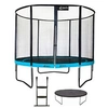 Image de Trampoline de jardin rond 305 cm + filet de sécurité + échelle + bâche de protection | PUNCHI Bleu 300