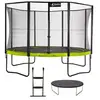 Image de Trampoline de jardin rond 430 cm + filet de sécurité + échelle + bâche de protection | PUNCHI Vert 430