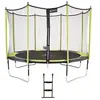 Image de Trampoline de jardin 426 cm + filet de sécurité + échelle JUMPI Vert/Noir 430