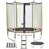 Image de Trampoline de jardin 244 cm + filet de sécurité + échelle + bâche de protection + kit d'ancrage JUMPI Taupe/Vert 250