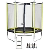 Image de Trampoline de jardin 244 cm + filet de sécurité + échelle + kit d'ancrage JUMPI Vert/Noir 250