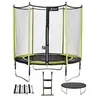 Image de Trampoline de jardin 244 cm + filet de sécurité + échelle + bâche de protection + kit d'ancrage JUMPI Vert/Noir 250