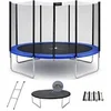 Image de Trampoline rond Bleu Ø430cm avec filet, échelle, bâche et kit ancrage