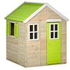 Image de Maisonnette Enfant Extérieur en Bois TINNI avec Plancher Toit Etanche Vert & Blanc
