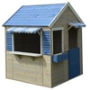 Image de Maisonnette jardin enfant extérieur FLOWI Cabane en Bois avec plancher Toit étanche Bleu et Blanc
