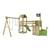 Image de Aire de jeux pirate en bois avec vigie WILLI Balançoire, trapèze, toboggan, mur d'escalade, cabane sur plateforme, pont suspendu