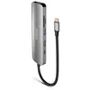 Image de HUB USB-C 6 EN1 AVEC 2 X USB-A / 1 X HDMI 4K / LECTEURS CARTES SD ET MICRO SD / 1 X USB-C 100W PD GRIS SIDERAL