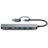 Image de HUB USB 7 PORTS USB-A 3.0 + ADAPTATEUR USB-A FEMELLE / USB-C MALE + ALIMENTATION 5V