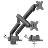 Image de FLEXEE Dual Pro - Kit de montage (support de moniteur à double bras) - pour 2 écrans LCD - ergonomique, avec station d'accueil - acier, aluminium,