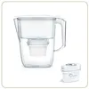 Image de Carafe Filtrante Claire + 3 cartouches LITTLE BALANCE - 8592 - Réduit microplastiques, chlore, calcaire, 2,5 l, Débit ultra ra en occasion ou reconditionné