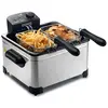 Image de Friteuse électrique inox 5L 2000W - Thermostat 190°C - 3 paniers - Cuve amovible - Résistance démontable