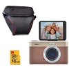 Image de Pixpro C1 Appareil Photo Ultra-Compact 13MP, Zoom 4x, LCD 2.8", Flash LED - Marron + Carte microSDHC 16 Go + Etui de Protection Kodak Noir