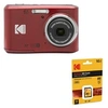 Image de Pixpro FZ45 Rouge + Carte SD Kodak 16 Go - Appareil Photo Numerique Compact 16.44MP, Zoom Optique 4x, Ecran LCD 2.7", Video HD 720p, Carte Memoire