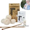 Image de Kit de tricot DIY Echarpe- Ecru - accessoires inclus