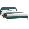 Image de Lit phoenix 200 x 160 x 89 cm en velours 20 pieces sommier a lattes pour 2 personnes de couleur vert