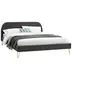 Image de Lit phoenix 203 x 153 x 89 cm en velours cadre a lattes pour 2 personnes de couleur gris