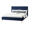 Image de Structure de lit 140 x 190 cm en velours et laiton bleu RIVERSIDE
