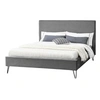 Image de Structure de lit 140 x 190 cm en velours gris et noir RIVERSIDE