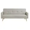 Image de Canape droit 3 places en tissu beige 89 x 209 x 87 cm