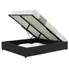 Image de Structure de lit coffre en velours noir 160x200 cm KENNINGTON