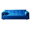 Image de Canape droit 3 places en tissu bleu 89 x 213 x 79 cm
