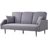 Image de Canape droit 3 places en polyester gris 86 x 184 x 88 cm