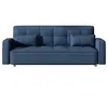 Image de Canape droit 3 places en velours bleu 89 x 213 x 79 cm