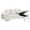 Image de Canape angle fixe 4 places en lin beige 113 x 233 x 93 cm