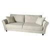 Image de Canape droit 4 places en lin beige 78 x 212 x 87 cm