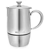 Image de Cafetière Italienne Inox Incassable - - 6 Tasses Expresso 300ml - Compatible Induction, Gaz, Céramique, Lave-vaisselle