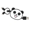 Image de Câble 3 en 1 Suzy USB A/micro USB & USB C & Lightning 1m Panda Blanc
