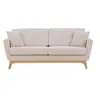 Image de Canape droit 3 places en polyester beige 85 x 190 x 85 cm