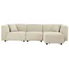 Image de Canape droit 3 places en polyester beige 87 x 267 x 70 cm