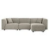 Image de Canape droit 3 places en polyester gris 87 x 267 x 70 cm