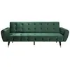 Image de Canape droit 3 places en velours vert 83 x 219 x 83 cm