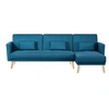 Image de Canape angle fixe 4 places en polyester bleu 151 x 151 x 90 cm