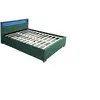 Image de Structure de lit en velours vert avec rangements et LED intégrées 140x190 cm ENFIELD