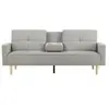 Image de Canape droit 3 places en polyester gris 92 x 199 x 89 cm