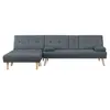 Image de Canape droit 5 places en polyester gris 78 x 169 x 38 cm