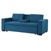 Image de Canape droit 3 places en lin bleu 85 x 203 x 85 cm