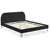 Image de Structure de lit 160 x 200 cm en velours noir et pieds noirs PHOENIX