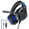 Image de Casque gamer OV-P40 noir et bleu avec micro - Haut-parleur 50mm - Contrôle du volume sur le fil