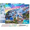 Image de Peinture par Numéro Figured'Art avec Cadre - Paysage de Grèce - Kit de Loisir Créatif DIY Numéro d'Art Complet - 40x50cm toile tendue sur châssis