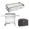 Image de - Plancha électrique en inox Chef 80 cm Avec chariot fermé + housse