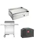 Image de - Plancha électrique en inox Chef 55 cm Avec chariot fermé + housse
