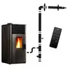Image de Poêle à granulés étanche Anita 12 kW Noir + Kit d'installation