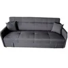 Image de Canape droit 3 places en tissu gris 85 x 198 x 85 cm